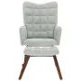 Mecedora con taburete de terciopelo gris claro de , Mecedoras - Ref: Foro24-4016843, Precio: 139,04 €, Descuento: %