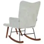 Mecedora con taburete de terciopelo gris claro de , Mecedoras - Ref: Foro24-4016843, Precio: 139,04 €, Descuento: %