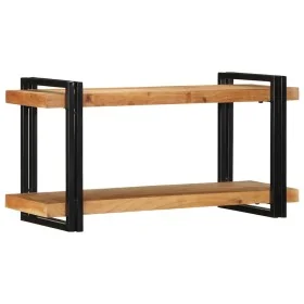 Estante de pared madera maciza de acacia 90x33x45 cm de , Almacenamiento para CD y DVD - Ref: Foro24-4017487, Precio: 86,74 €...