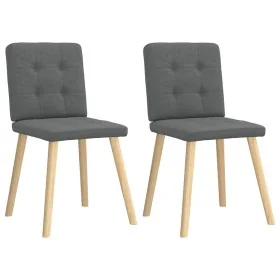 Sillas de comedor 2 unidades tela gris oscuro de , Sillas de comedor - Ref: Foro24-4101069, Precio: 100,58 €, Descuento: %