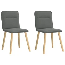 Sillas de comedor 2 unidades tela gris oscuro de , Sillas de comedor - Ref: Foro24-4101221, Precio: 104,91 €, Descuento: %