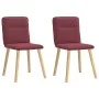 Sillas de comedor 2 unidades tela rojo tinto de , Sillas de comedor - Ref: Foro24-4101223, Precio: 104,31 €, Descuento: %