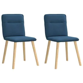 Sillas de comedor 2 unidades tela azul de , Sillas de comedor - Ref: Foro24-4101228, Precio: 104,31 €, Descuento: %