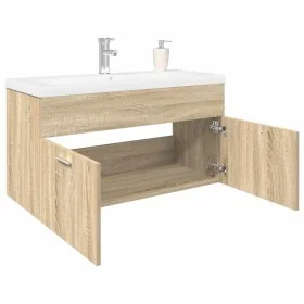 Mueble de baño con lavabo integrado roble Sonoma de , Muebles de baño - Ref: Foro24-3325016, Precio: 279,21 €, Descuento: %