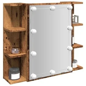 Mueble con espejo y LED madera vieja 70x16,5x60 cm by , bathroom vanities - Ref: Foro24-857003, Price: 98,45 €, Discount: %