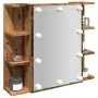 Mueble con espejo y LED madera vieja 70x16,5x60 cm de , Tocadores de baño - Ref: Foro24-857003, Precio: 98,45 €, Descuento: %
