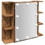 Mueble con espejo y LED madera vieja 70x16,5x60 cm de , Tocadores de baño - Ref: Foro24-857003, Precio: 98,45 €, Descuento: %