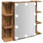 Mueble con espejo y LED madera vieja 70x16,5x60 cm de , Tocadores de baño - Ref: Foro24-857003, Precio: 98,45 €, Descuento: %