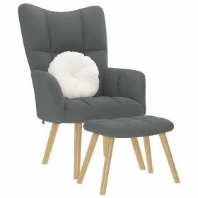 Sillón de relax con taburete tela gris oscuro de , Sillones - Ref: Foro24-4016779, Precio: 125,54 €, Descuento: %