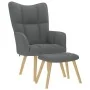 Sillón de relax con taburete tela gris oscuro de , Sillones - Ref: Foro24-4016779, Precio: 125,54 €, Descuento: %