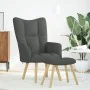 Sillón de relax con taburete tela gris oscuro de , Sillones - Ref: Foro24-4016779, Precio: 125,54 €, Descuento: %