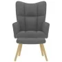Sillón de relax con taburete tela gris oscuro de , Sillones - Ref: Foro24-4016779, Precio: 125,54 €, Descuento: %