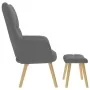 Sillón de relax con taburete tela gris oscuro de , Sillones - Ref: Foro24-4016779, Precio: 125,54 €, Descuento: %
