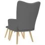Sillón de relax con taburete tela gris oscuro de , Sillones - Ref: Foro24-4016779, Precio: 125,54 €, Descuento: %