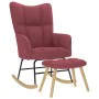 Sillón mecedora con taburete tela rojo tinto de , Mecedoras - Ref: Foro24-4016803, Precio: 143,01 €, Descuento: %