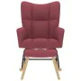 Sillón mecedora con taburete tela rojo tinto de , Mecedoras - Ref: Foro24-4016803, Precio: 143,01 €, Descuento: %