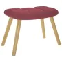 Sillón mecedora con taburete tela rojo tinto de , Mecedoras - Ref: Foro24-4016803, Precio: 143,01 €, Descuento: %