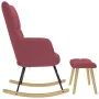 Sillón mecedora con taburete tela rojo tinto de , Mecedoras - Ref: Foro24-4016803, Precio: 143,01 €, Descuento: %