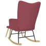 Sillón mecedora con taburete tela rojo tinto de , Mecedoras - Ref: Foro24-4016803, Precio: 143,01 €, Descuento: %
