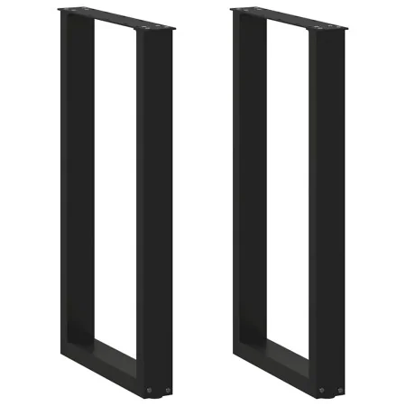 Patas de mesa de centro forma U 2uds acero negro 50x(90-91) cm by , Table legs - Ref: Foro24-4013220, Price: 122,08 €, Discou...