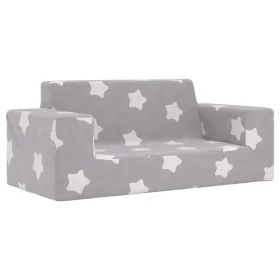 Sofá infantil de 2 plazas gris claro con estrellas felpa suave de , Mobiliario para bebés y niños pequeños - Ref: Foro24-4104...