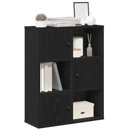 Librería de madera contrachapada roble negro 60x24x76,5 cm de , Librerías y estanterías - Ref: Foro24-860383, Precio: 65,26 €...