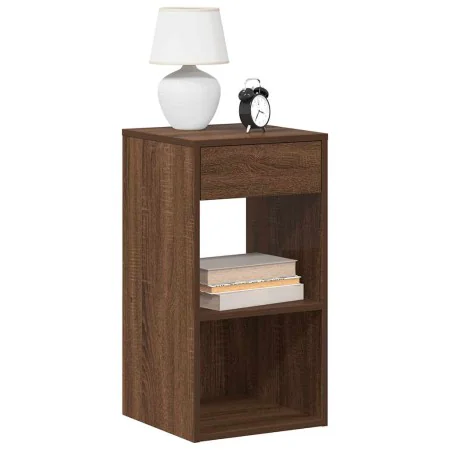 Mesilla de noche con cajón roble marrón 35x34x66,5 cm de , Mesitas de noche - Ref: Foro24-858725, Precio: 52,71 €, Descuento: %