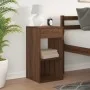Mesilla de noche con cajón roble marrón 35x34x66,5 cm de , Mesitas de noche - Ref: Foro24-858725, Precio: 52,71 €, Descuento: %