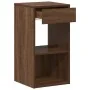 Mesilla de noche con cajón roble marrón 35x34x66,5 cm de , Mesitas de noche - Ref: Foro24-858725, Precio: 52,71 €, Descuento: %