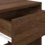 Mesilla de noche con cajón roble marrón 35x34x66,5 cm de , Mesitas de noche - Ref: Foro24-858725, Precio: 52,71 €, Descuento: %
