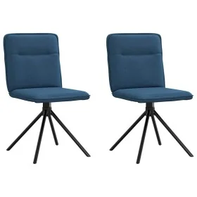 Sillas de comedor 2 unidades tela azul de , Sillas de comedor - Ref: Foro24-4101240, Precio: 104,25 €, Descuento: %