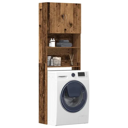 Armario lavadora madera ingeniería madera antigua 64x24x190 cm de , Accesorios para lavadoras y secadoras - Ref: Foro24-85913...