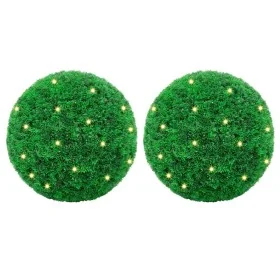 Bolas de boj artificial con luces LED 2 unidades 35 cm by , artificial flora - Ref: Foro24-3335907, Price: 69,36 €, Discount: %