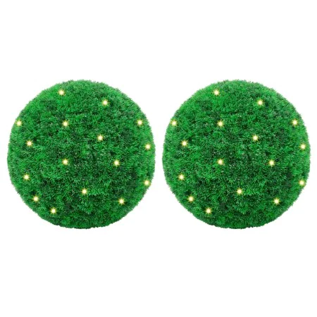 Bolas de boj artificial con luces LED 2 unidades 35 cm by , artificial flora - Ref: Foro24-3335907, Price: 69,36 €, Discount: %