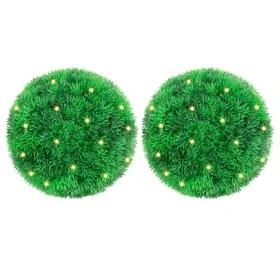 Bolas de boj artificial con luces LED 2 unidades 22 cm by , artificial flora - Ref: Foro24-3335905, Price: 36,54 €, Discount: %