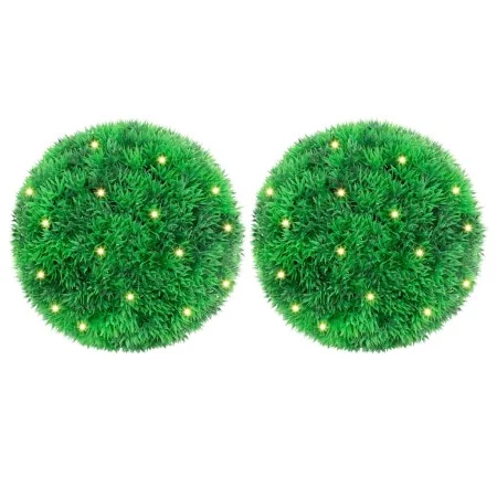 Bolas de boj artificial con luces LED 2 unidades 22 cm by , artificial flora - Ref: Foro24-3335905, Price: 36,54 €, Discount: %