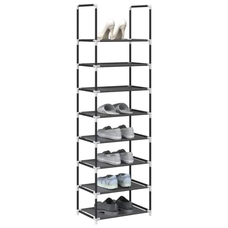 Zapatero 8 niveles negro 44x28x145 cm tejido no tejido de , Zapateros y organizadores de calzado - Ref: Foro24-4100619, Preci...