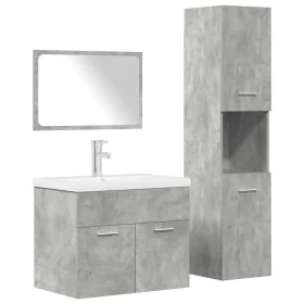 Juego muebles de baño 4 pzas madera contrachapada gris hormigón de , Muebles de baño - Ref: Foro24-3324899, Precio: 248,04 €,...