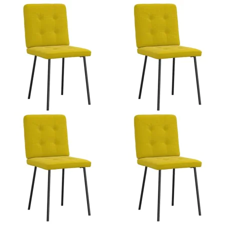 Sillas de comedor 4 unidades terciopelo amarillo de , Sillas de comedor - Ref: Foro24-3315164, Precio: 157,24 €, Descuento: %