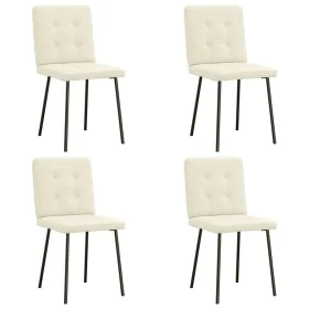 Sillas de comedor 4 unidades terciopelo crema de , Sillas de comedor - Ref: Foro24-3315166, Precio: 198,03 €, Descuento: %
