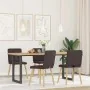 Sillas de comedor 4 unidades tela marrón oscuro de , Sillas de comedor - Ref: Foro24-3315172, Precio: 193,14 €, Descuento: %