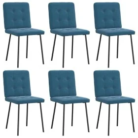 Sillas de comedor 6 unidades terciopelo azul de , Sillas de comedor - Ref: Foro24-3315437, Precio: 234,68 €, Descuento: %