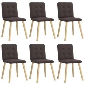 Sillas de comedor 6 unidades tela marrón oscuro by , dining chairs - Ref: Foro24-3315442, Price: 288,54 €, Discount: %