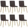 Sillas de comedor 6 unidades tela marrón oscuro de , Sillas de comedor - Ref: Foro24-3315442, Precio: 288,54 €, Descuento: %