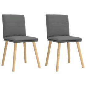 Sillas de comedor 2 unidades tela gris oscuro de , Sillas de comedor - Ref: Foro24-4101256, Precio: 109,08 €, Descuento: %