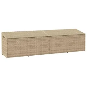 Caja de almacenaje jardín ratán beige 220x50x58 cm de , Cajas de almacenaje para exteriores - Ref: Foro24-4104077, Precio: 21...
