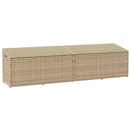 Caja de almacenaje jardín ratán beige 220x50x58 cm de , Cajas de almacenaje para exteriores - Ref: Foro24-4104077, Precio: 21...