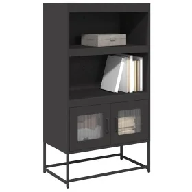 Aparador de acero negro 68x39x123 cm de , Aparadores - Ref: Foro24-853368, Precio: 120,83 €, Descuento: %