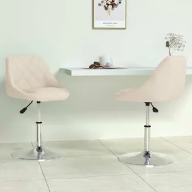 Sillas de comedor giratorias 2 uds terciopelo crema de , Sillas de comedor - Ref: Foro24-335282, Precio: 122,60 €, Descuento: %