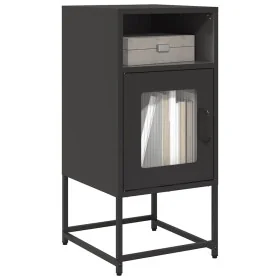 Mesita de noche acero laminado en frío negro 36x39x78 cm de , Aparadores - Ref: Foro24-853410, Precio: 58,09 €, Descuento: %